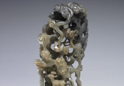 图片[3]-Jade carved with design of figures shaded by pine tree, Southern Song to Yuan dynasties, 1127-1368-China Archive